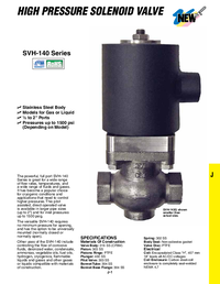 Thumbnail of document Data Sheet - SVH-144G 2-Way, NC, Direct Acting, 316 SS, High Pressure Solenoid Valves